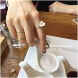 「The XX - acc 」韩国代购 微镶小钻石花朵珍珠戒指一枚
