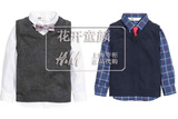 5折HM H&M上海正品童装代购男童男孩长袖衬衫针织马甲领结套装15