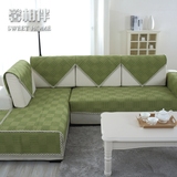 馨相伴沙发垫子布艺欧式简约现代纯色编织四季通用防滑棉麻绿坐垫