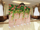 屏风隔断客厅时尚玄关现代欧式风格墙体绿叶红花