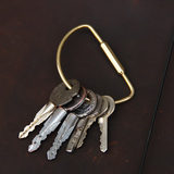纯手工黄铜钥匙扣简约创意男女士钥匙扣纯铜汽车金属钥匙圈环DIY