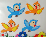 幼儿园教室墙面布置环境布置主题墙材料 教室装饰特价小鸟泡沫贴