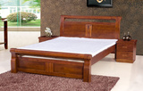 香樟木全实木床中式简约现代家具包邮促销圆柱双人床 可加高箱