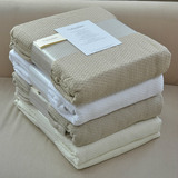 出口品质 秋冬多用毯 纯色全棉单人双人盖毯 纯棉毯子休闲毛毯