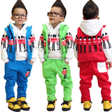 新款冬季儿童纯棉卡通动漫男童孩子两件套B类大童衣服套装
