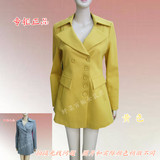 专柜正品艾米莱15-10时尚新款韩版女装中长修身西服领风衣外套