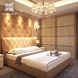 欧式1.8米床现代简约卧室双人床美式气动多功能真皮储物软床家具