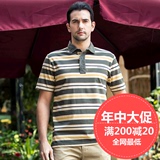 GERTOP德意志山峰男装 夏季新款纯棉翻领条纹短袖t恤 F4301071