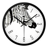 摩门Momen创意挂钟黑白条纹斑马无声静音时钟表电子钟卧室石英钟