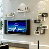 创意格子电视墙背景装饰架隔板置物架客厅沙发烤漆墙上搁板壁挂柜