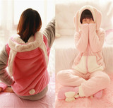 冬季加厚夹棉可爱卡通韩版睡衣女冬天保暖棉袄珊瑚绒家居服套装