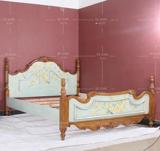 实木床1.8 米 欧美式复古彩绘双人床 法式公主床 田园家具婚床