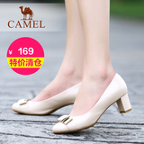 【特价清仓】Camel 骆驼女鞋夏季时尚休闲女单鞋粗跟圆头浅口单鞋