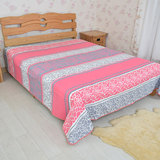 纯棉床单四季棉双人床学生1.8米2.0米加厚床单红墙庙粗布包边单品
