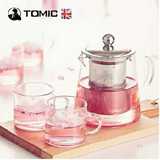 tomic玻璃茶具套装 花草茶具透明耐热过滤四合一茶壶