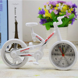 自行车模型儿童闹钟单车创意个性时钟学生礼品礼物工艺品台钟塑料