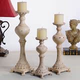 欧式复古套三罗马柱树脂蜡烛台创意婚庆男女生日礼品家居装饰摆饰