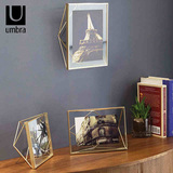 umbra立体菱形相框简约现代欧式创意玻璃画框金属不规则摆台相架