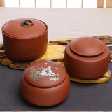 陶瓷密封紫砂茶叶罐 存储罐陶瓷罐粗陶茶罐 茶具茶叶密封罐特价