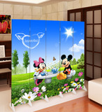 特价现代儿童卡通幼儿园屏风隔断墙卧室客厅房间隔板移动布艺折屏