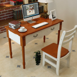 白色实木电脑桌台式家用儿童书桌学习桌组合简约现代宜家办公桌子