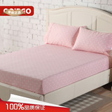 纯棉素色波点床笠1m1.2单人床罩1.5m全棉加厚床垫套1.8米高30粉蓝