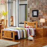 全实木中式儿童床 简约单人床男女孩床学生床1.2米纯实木柏木家具