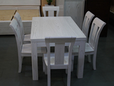 开放漆餐桌白色长方形榆木全实木餐桌一桌四椅六椅组合吃饭桌特价