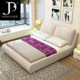 布艺床双人床布床可拆洗婚床储物软床 时尚简约小户型软包床1.8米