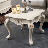 法式欧式沙发室内烤漆雕花象牙白实木客厅小方桌角几茶几方几边几