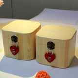 包邮实木桌面收纳盒带锁箱密码ZAKKA木盒子礼盒