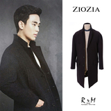 ZIOZIA中长款羊毛呢大衣外套长袖韩国专柜正品代购立领平驳领修身