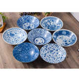 日本进口陶瓷餐具 美浓烧经典青花19.5厘米大面碗 拉面碗 大汤碗
