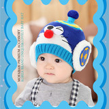 2015婴儿帽 秋0-3-6-12个月 宝宝帽子1岁 男女童毛线帽纯棉秋冬潮