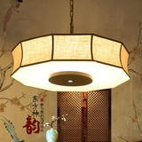 新中式吊灯大气客厅灯现代创意复古书房卧室餐厅布艺禅意灯具圆形
