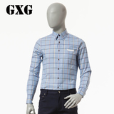 GXG[包邮] 男装百搭款蓝底桔条休闲衬衫#41203596