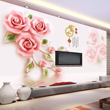 大型壁画电视背景墙墙纸3D简约现代客厅卧室无纺布壁纸墙布玫瑰花