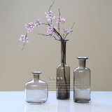 玻璃花瓶现代简约客厅摆件花瓶饰品透明花器茶几餐桌花瓶花器装饰