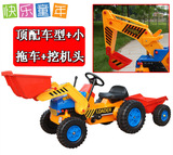 生日礼物儿童脚踏挖土机可坐可骑挖掘机推土机电动挖机玩具工程车