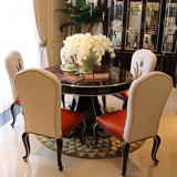 简约现代餐桌椅组合 全实木圆形1.2米餐台 实木镜面漆餐厅家具