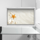 3D创意地板贴画洗手间防滑地砖贴纸客厅卧室环保装饰地贴海星白沙