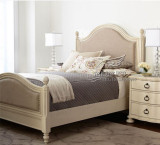 美式雕花实木床法式复古仿古做旧双人床象牙白色公主床欧式儿童床