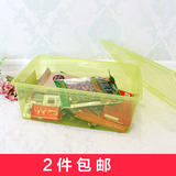 JEKO桌面加厚储物箱塑料收纳盒透明收纳箱有盖整理箱鞋盒小号11L