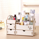 小抽屉桌面整理盒 创意DIY化妆护肤品收纳盒 木质家居装饰礼品