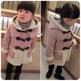 童装2015冬装新款女童外套加厚加绒中长款宝宝外套儿童大衣时尚潮