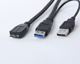 USB3.0移动硬盘数据线 双头加强供电升级线 东芝三星希捷西数50CM