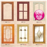 进口纯实木红橡木原木玻璃门定做美欧式橱柜门板铜条玻璃门罗马柱