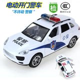 警车玩具车110轿车越野车声光版电动开门模型儿童玩具小汽车玩具