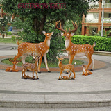 树脂玻璃钢工艺品大号梅花鹿摆件 仿真动物园林雕塑 花园庭院装饰