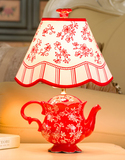 中国风古典创意陶瓷台灯客厅餐厅床头酒吧灯具出口茶壶特色装饰灯